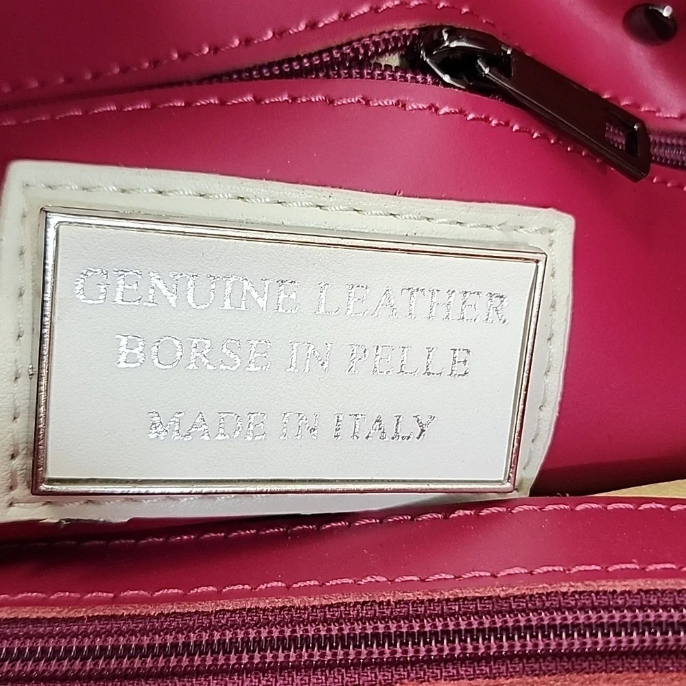 Pink Italian Leather Tote & Shoulder Bag - Picture 9 of 13